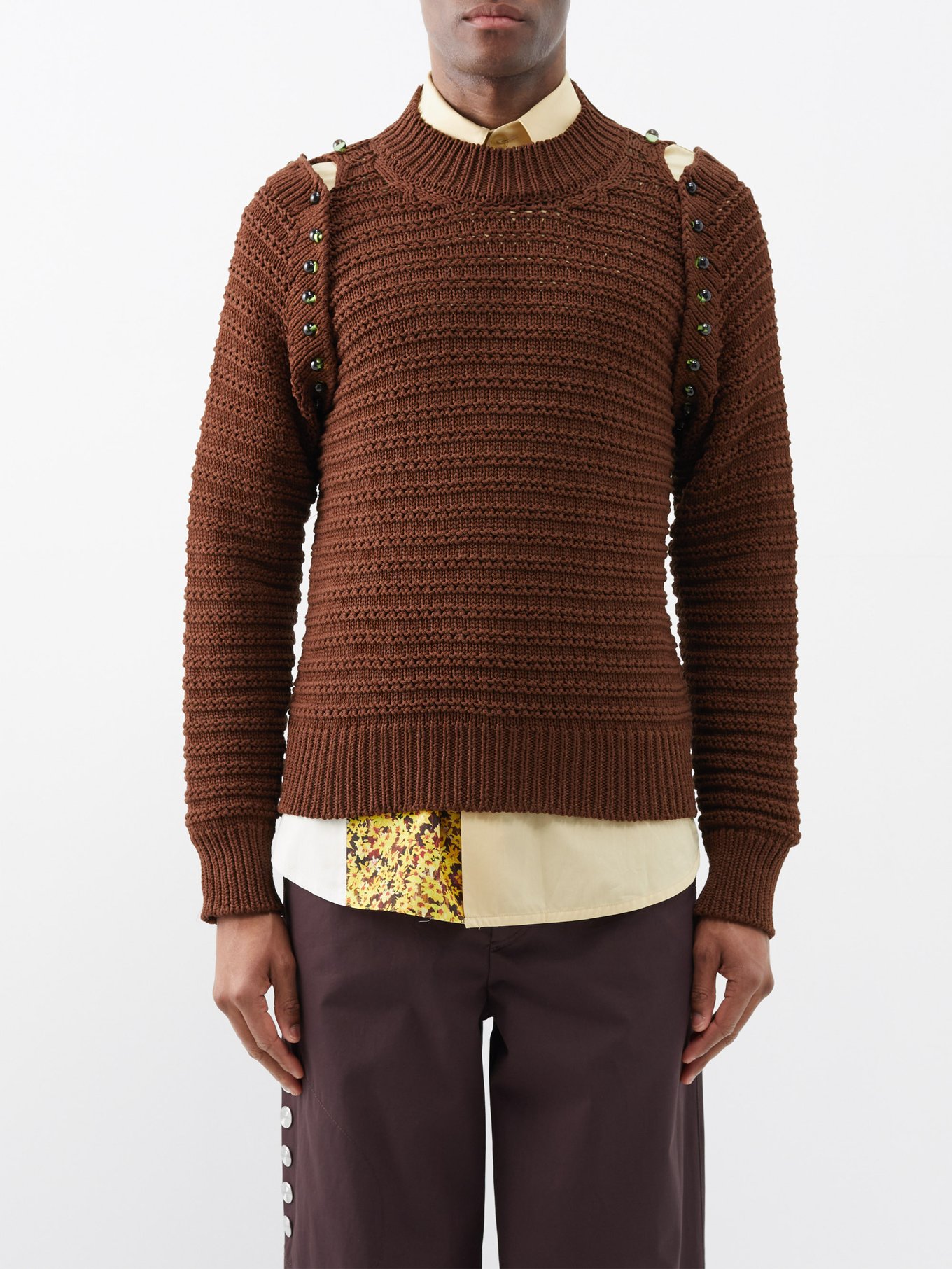 Runak detachable-sleeve organic-cotton sweater | Namacheko