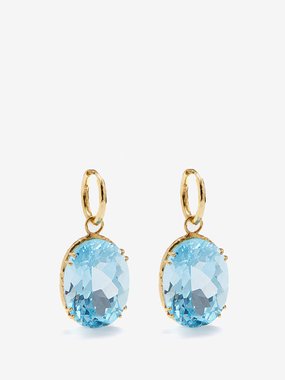 Octavia Elizabeth Topaz & 18kt gold drop earrings