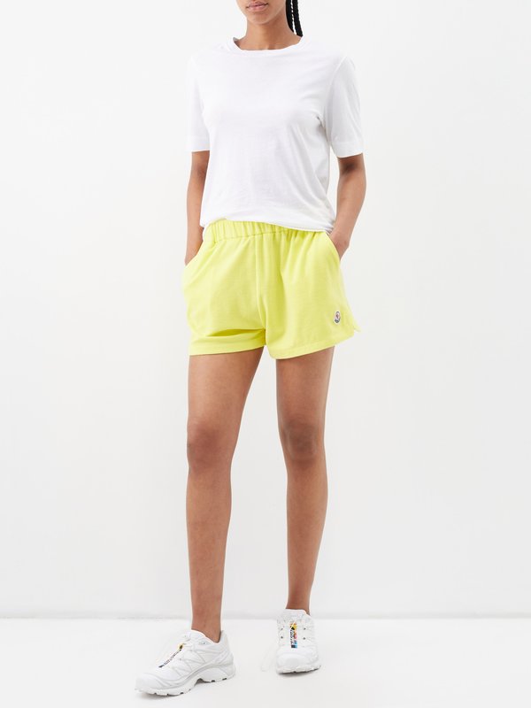 Moncler Logo-patch cotton-blend terry shorts