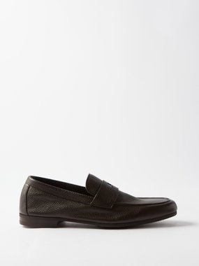 John Lobb Thorne grained-leather penny loafers