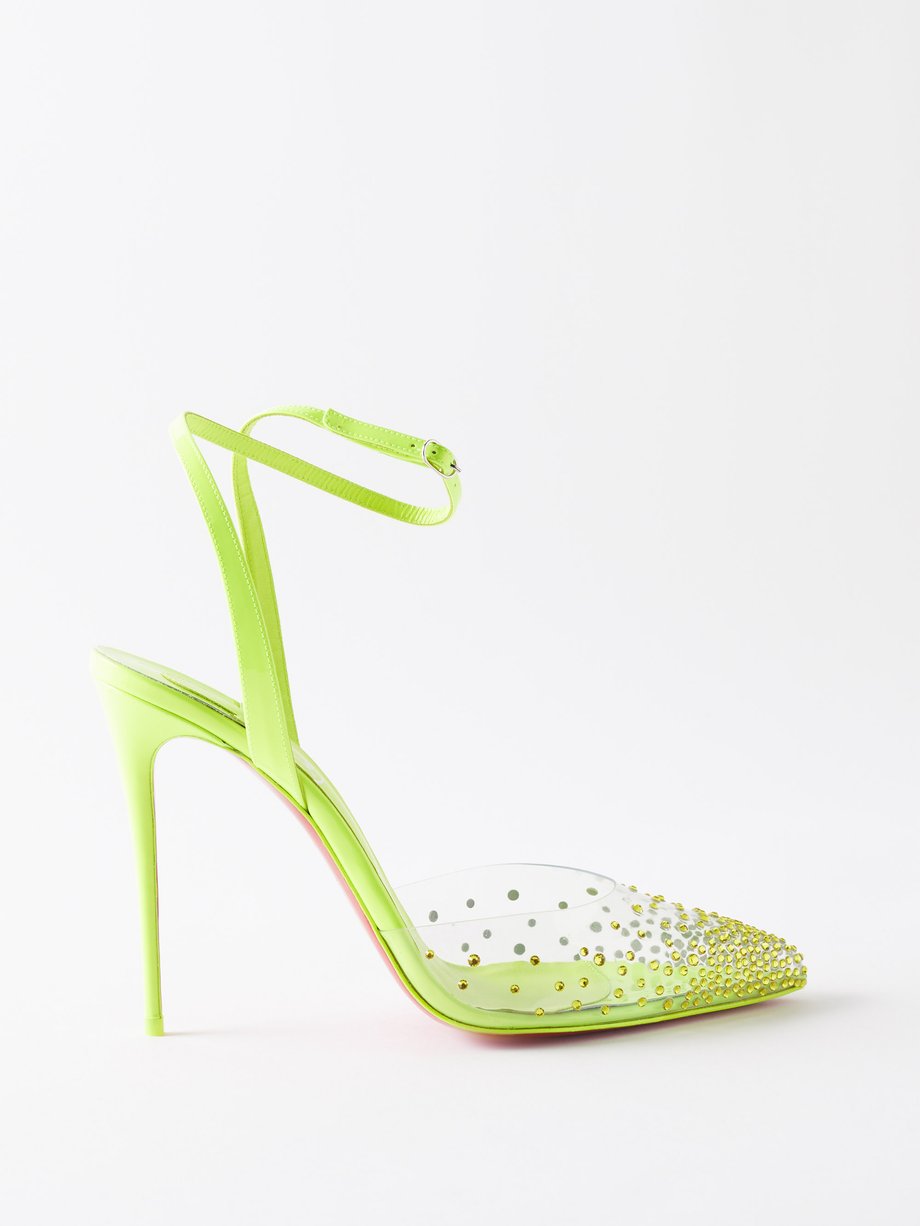Christian Louboutin Spikaqueen 100 crystal-embellished PVC pumps