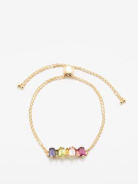 Suzanne Kalan Emerald, iolite, rhodolite & 14kt gold bracelet