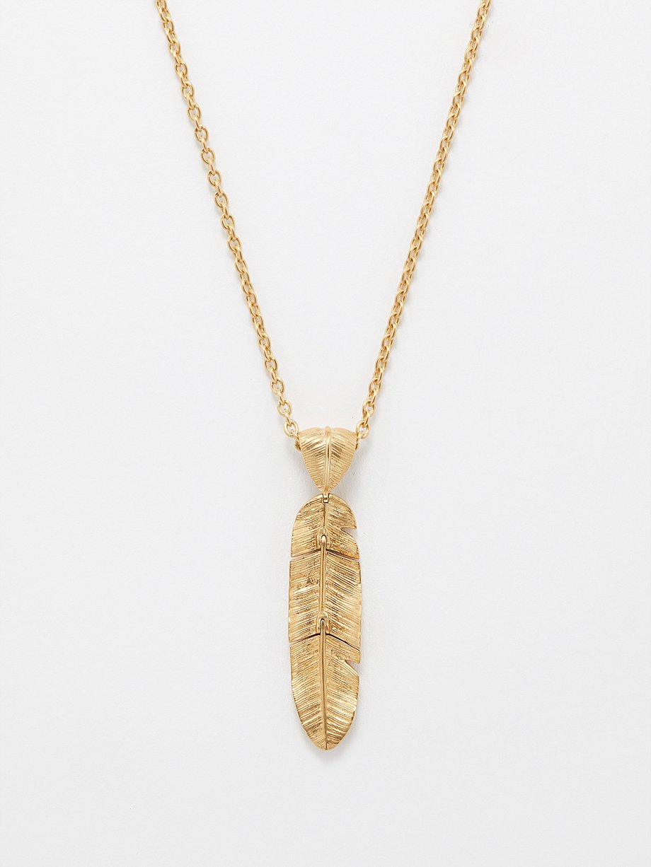Jade Jagger Leaf-pendant 18kt gold necklace