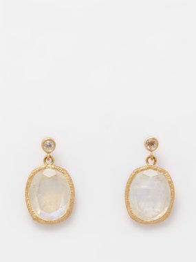 Jade Jagger Maiden moonstone & 18kt gold earrings
