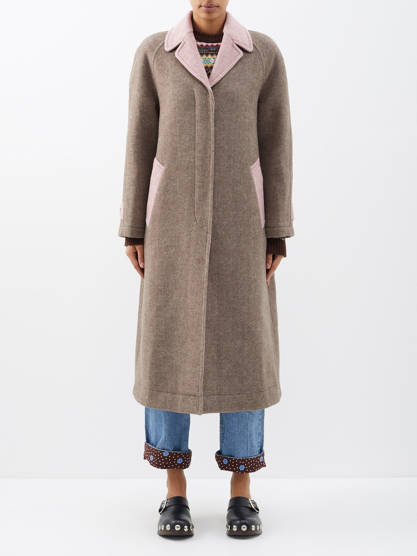 Maggie wool-herringbone coat | Caro Editions