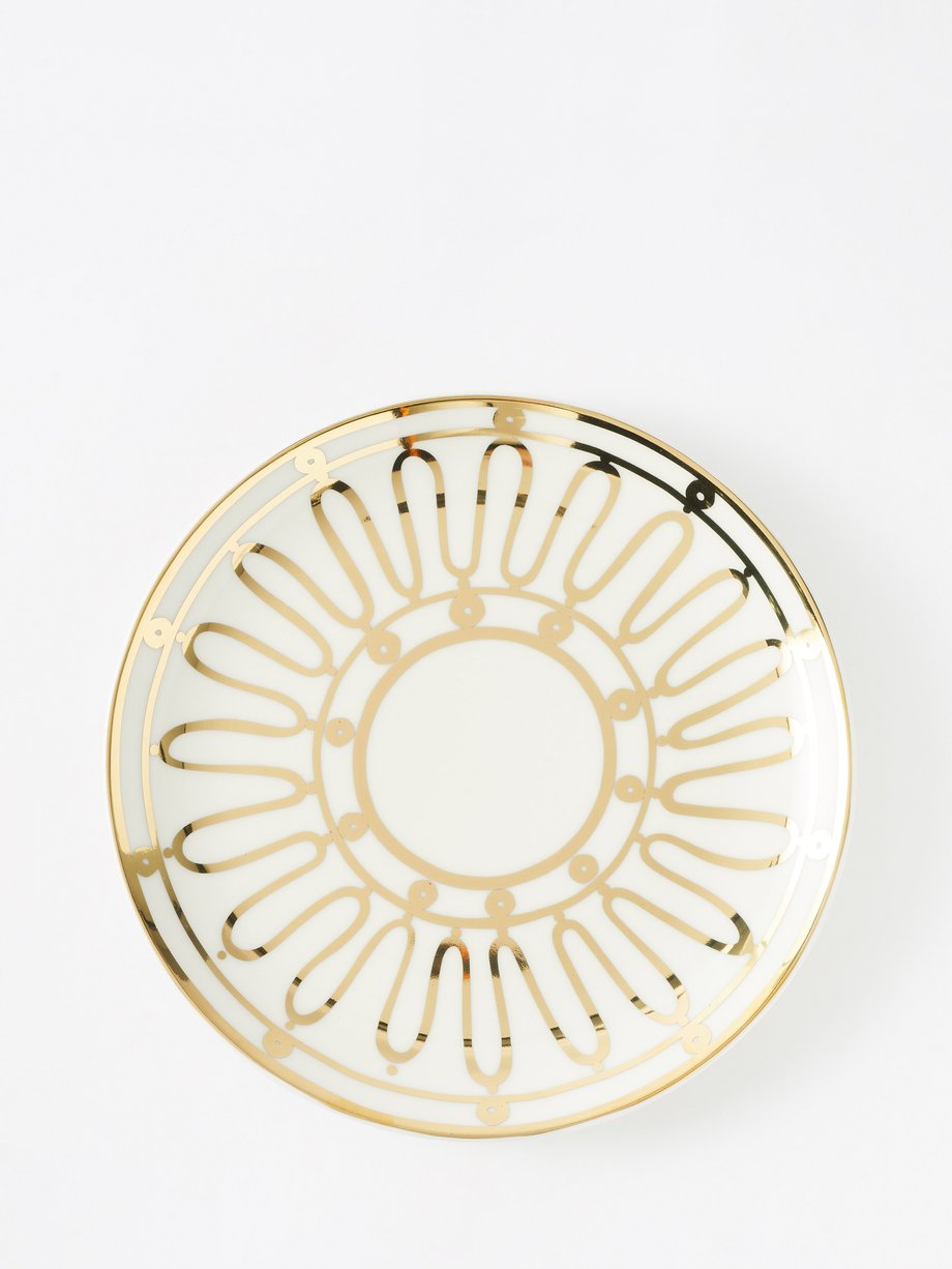 THEMIS Z Kyma 24kt-gold printed porcelain dessert plate