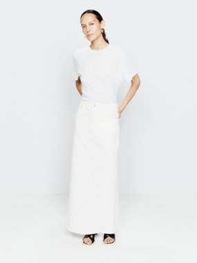 Raey Split back organic-cotton denim maxi skirt