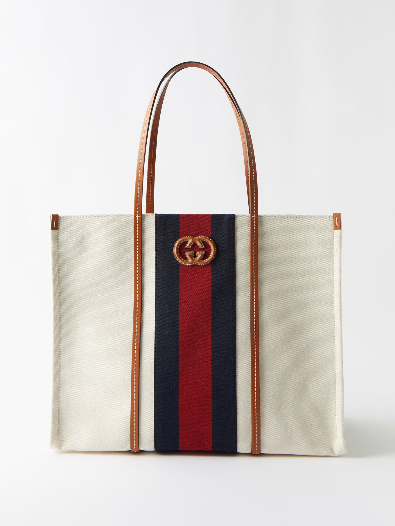 GG-logo large Web Stripe canvas tote bag | Gucci