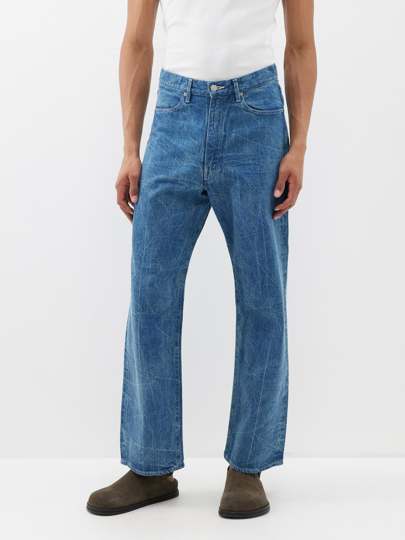Distressed selvedge-denim jeans video