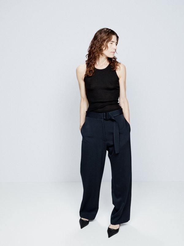 Raey Belted tapered tailored wool trousers