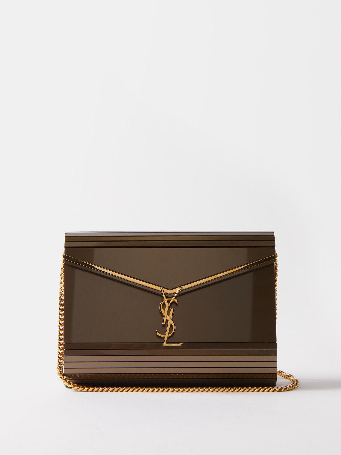 Vicky Embellished Clutch in Beige - Saint Laurent