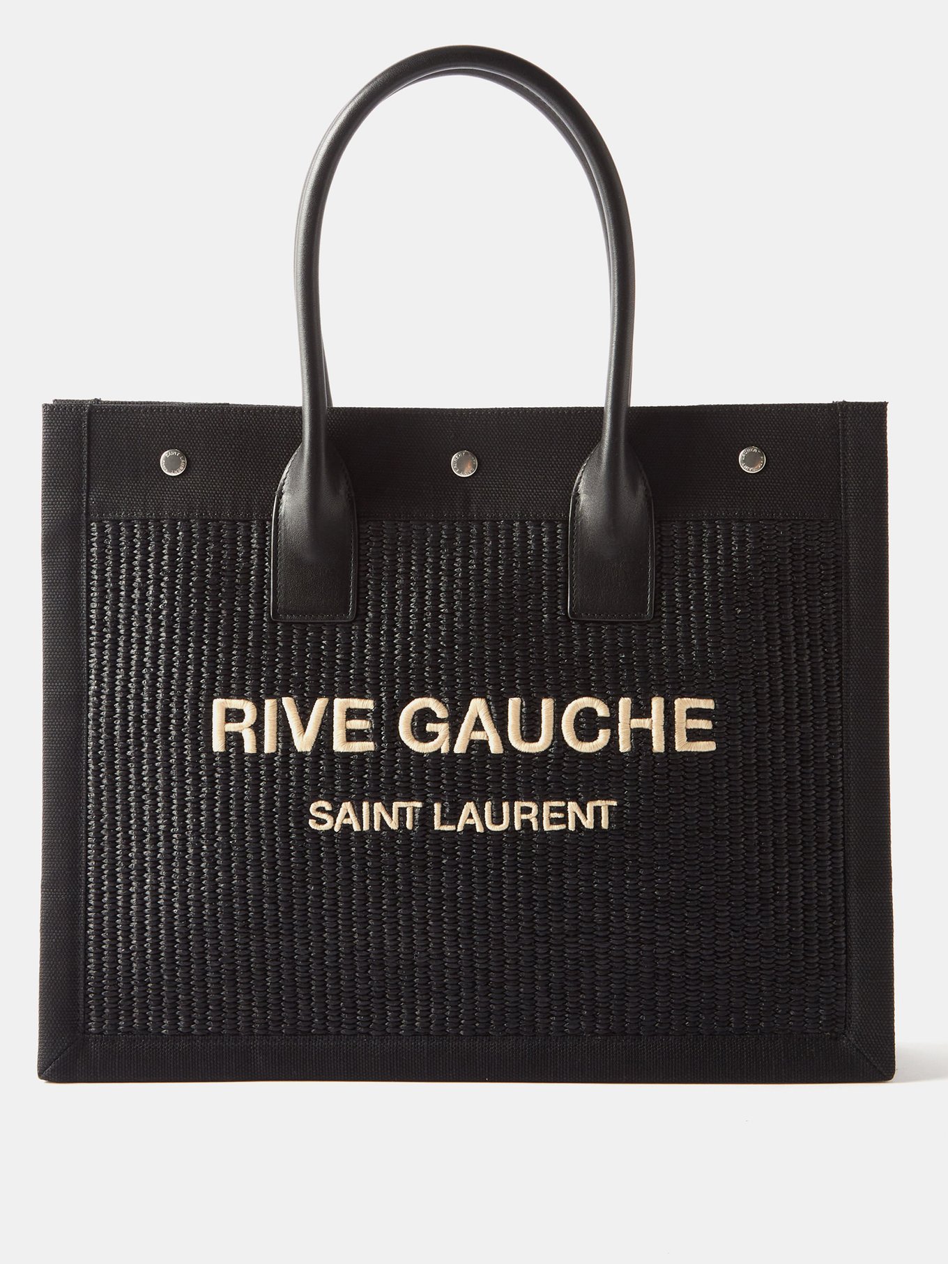Saint Laurent | Men Rive Gauche Raffia Bag Black Unique