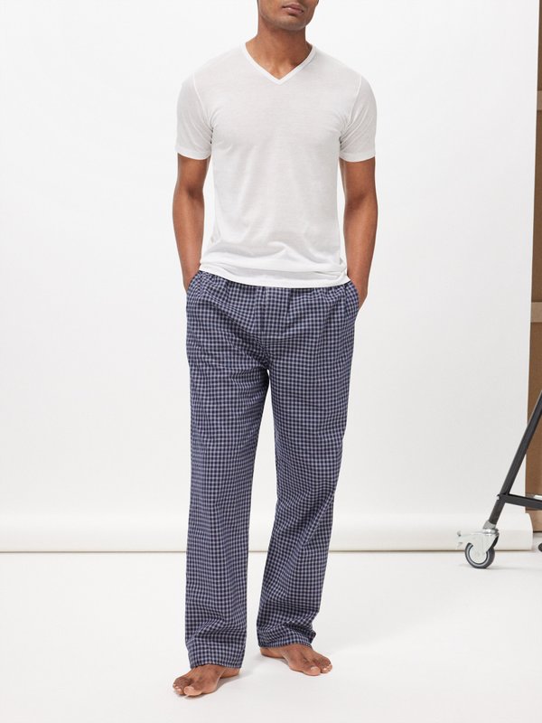 Derek Rose Braemer checked cotton pyjama trousers