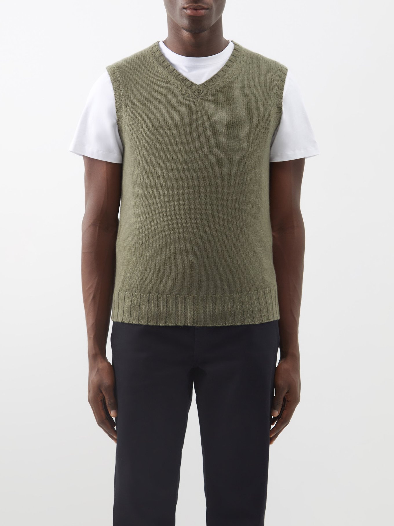 Brunello Cucinelli Cashmere V-neck Sweater Vest in Grey for Men