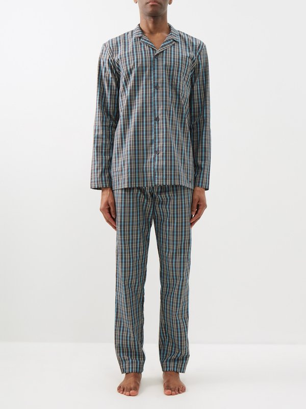Hanro Checked cotton pyjamas