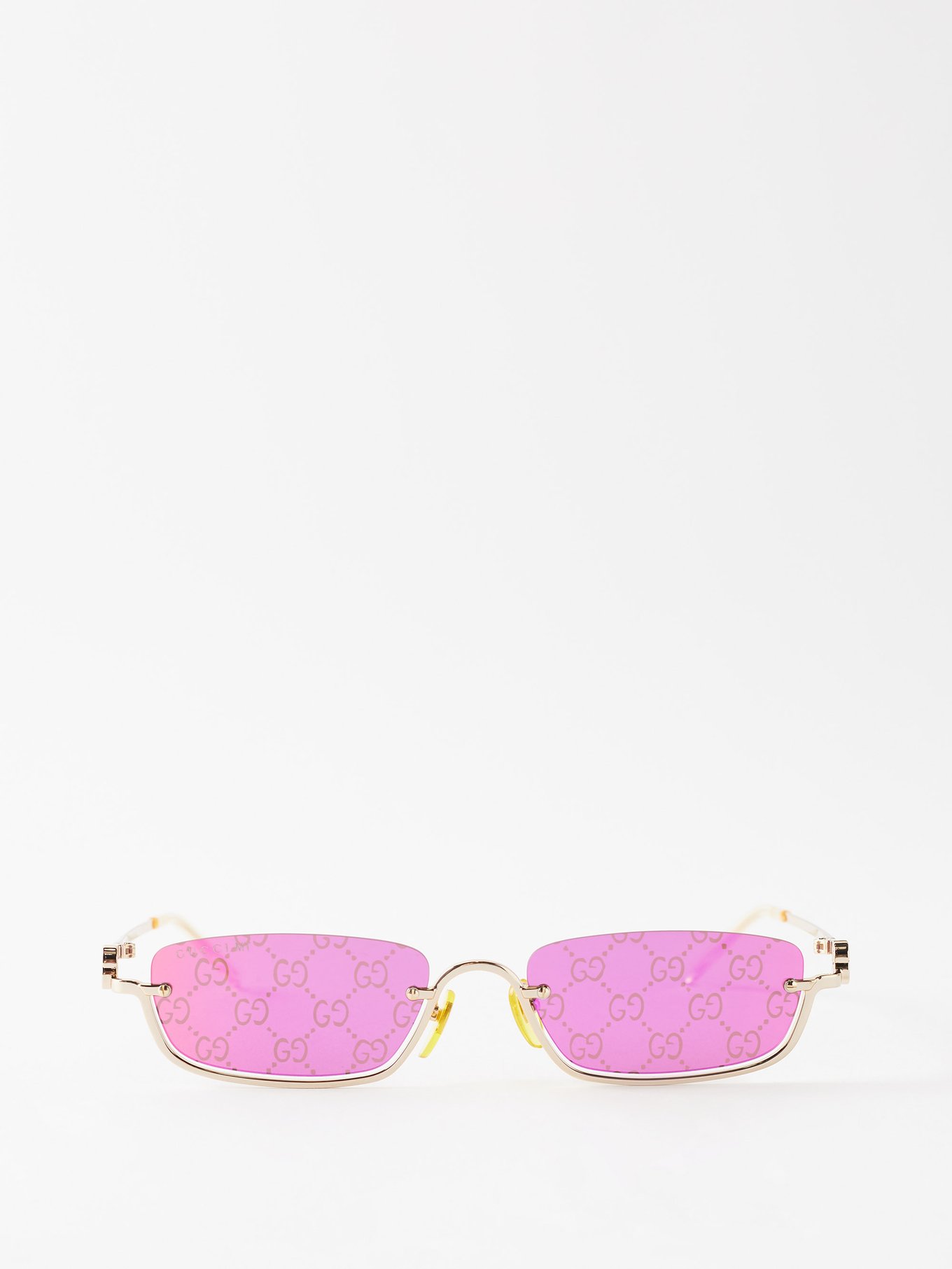 Bottega Veneta Rectangle Square Sunglasses in Lavender