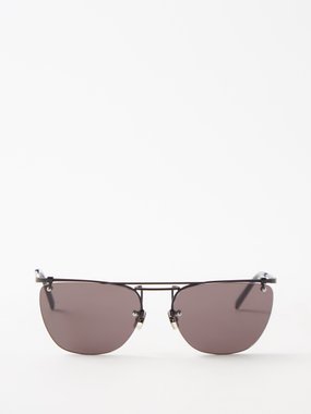 Saint Laurent Eyewear Saint Laurent Rimless square metal sunglasses