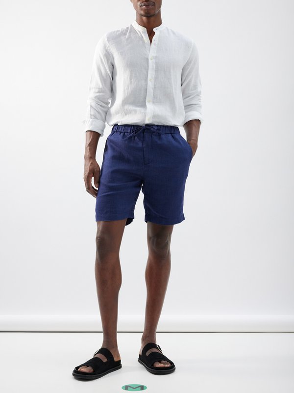 Frescobol Carioca Felipe drawstring linen-blend shorts