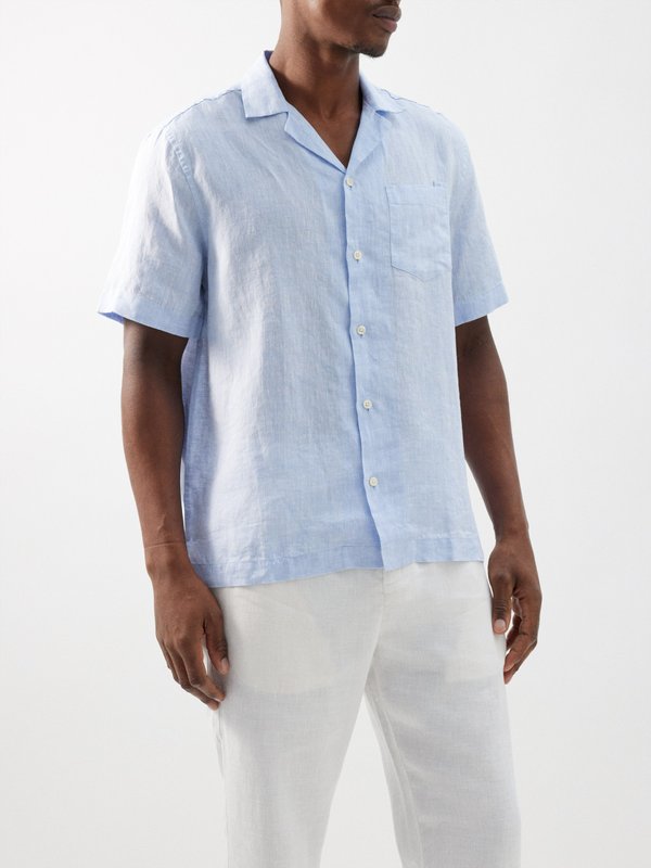 Frescobol Carioca Angelo linen short-sleeved shirt