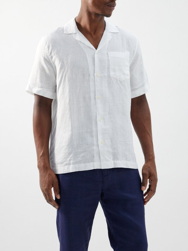 Frescobol Carioca Angelo Cuban-collar linen shirt