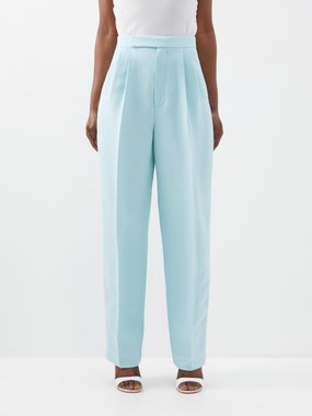 Roland Mouret High-rise pleated wool-blend suit trousers