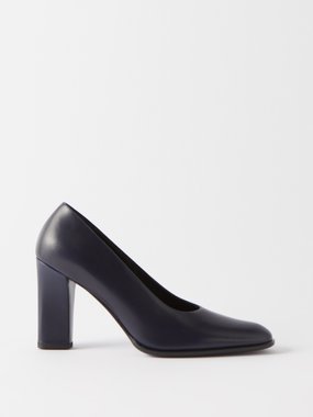 The Row Olivia 70 round-toe leather pumps