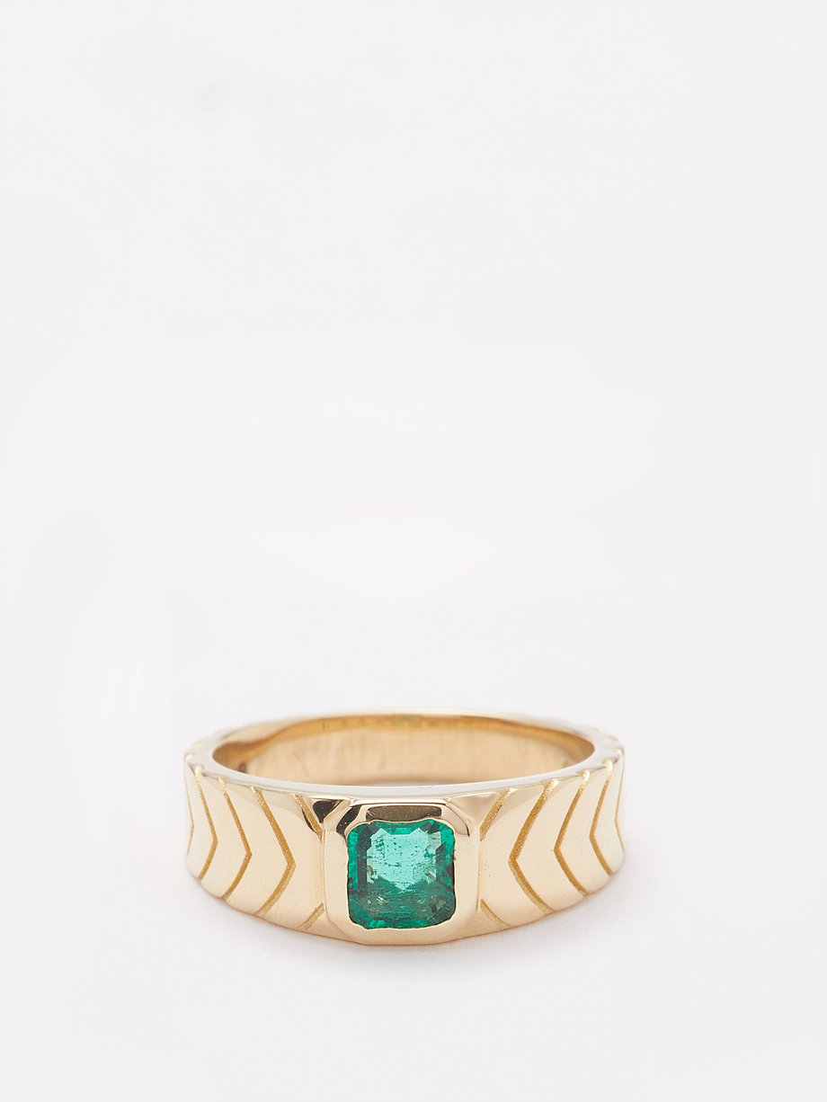 Jacquie Aiche Emerald & 14kt gold ring