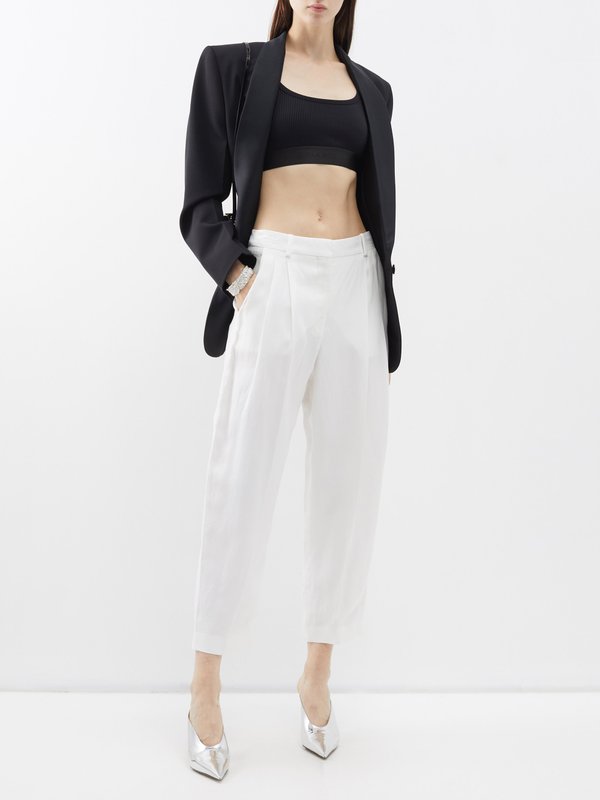 Stella McCartney S-Wave ribbed-jersey cropped top