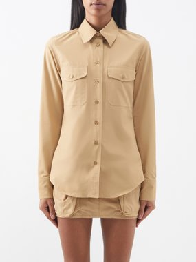 Stella McCartney Patch-pocket cotton-blend shirt