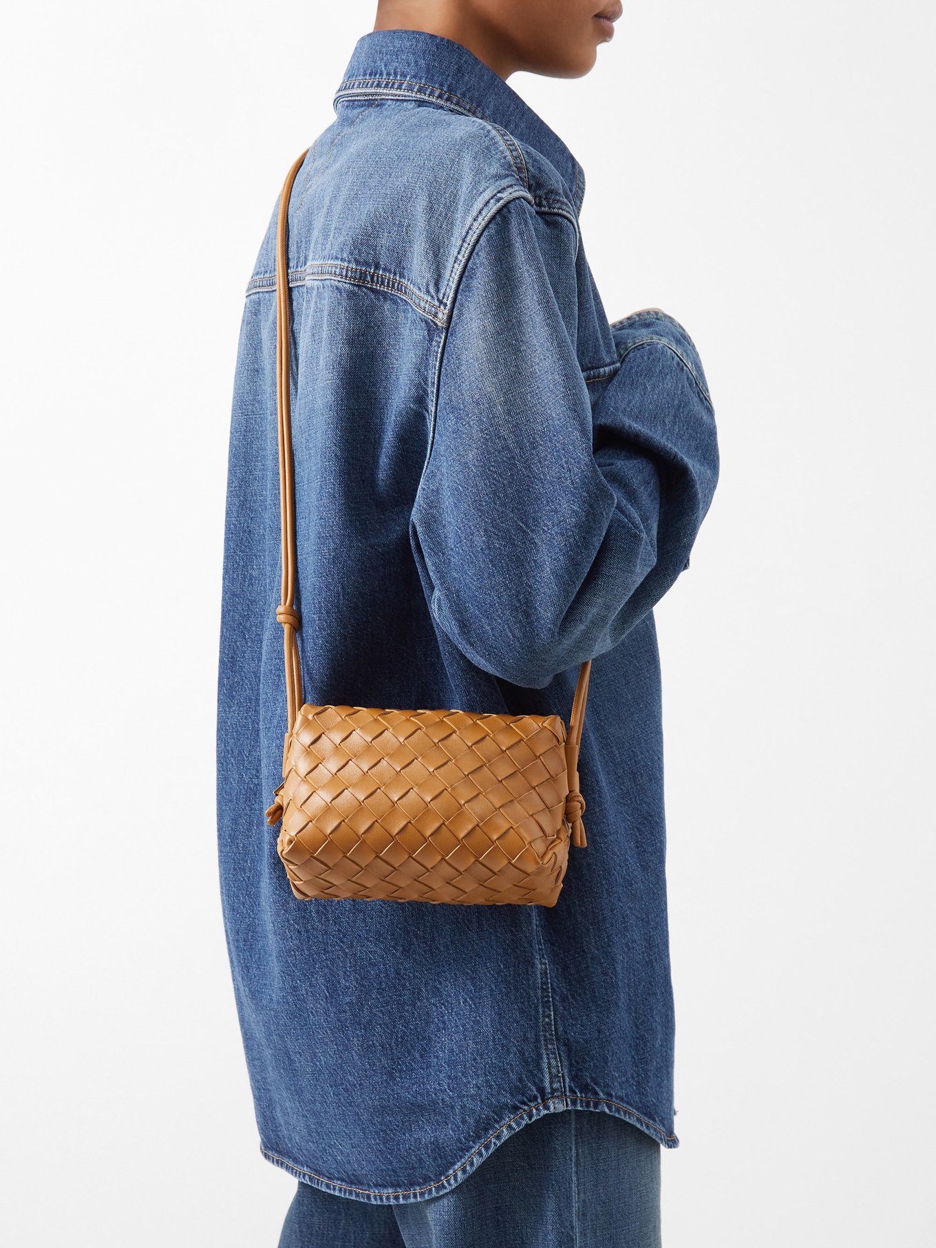 Bottega Veneta - Mini Loop Intrecciato Suede Shoulder Bag