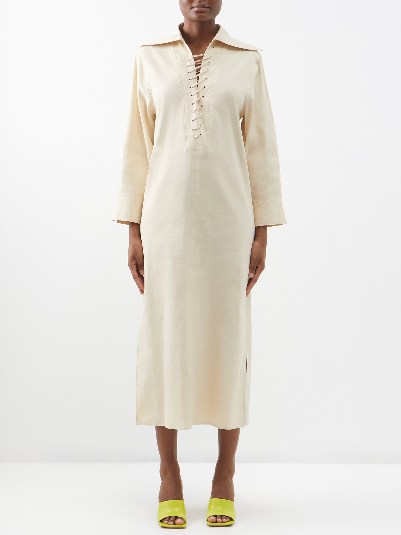法人値引有 Herlipto Linen-blended Kaftan Dress | artfive.co.jp