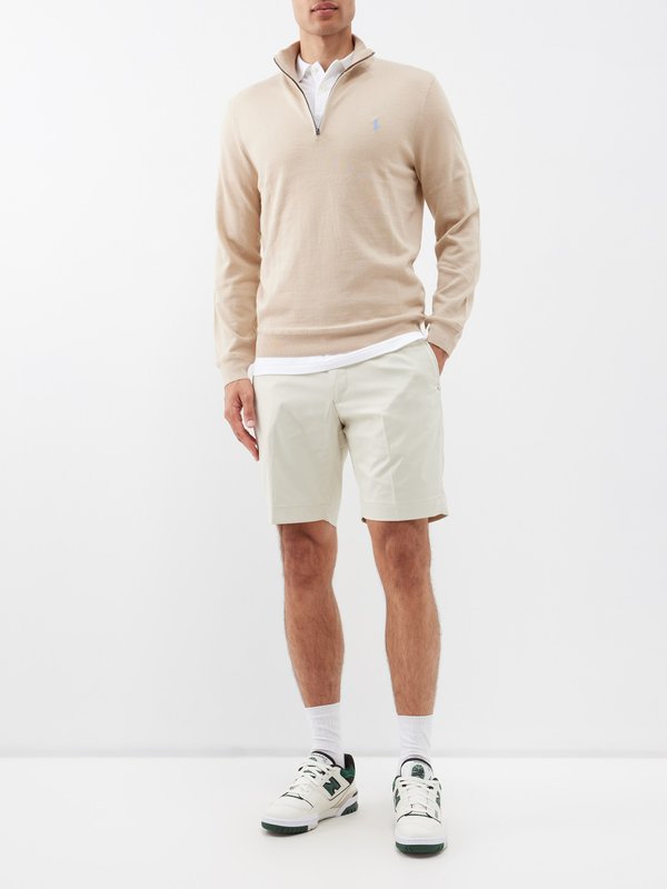 Ralph Lauren Polo Sweat-shirt semi-zippé en laine mélangée à logo