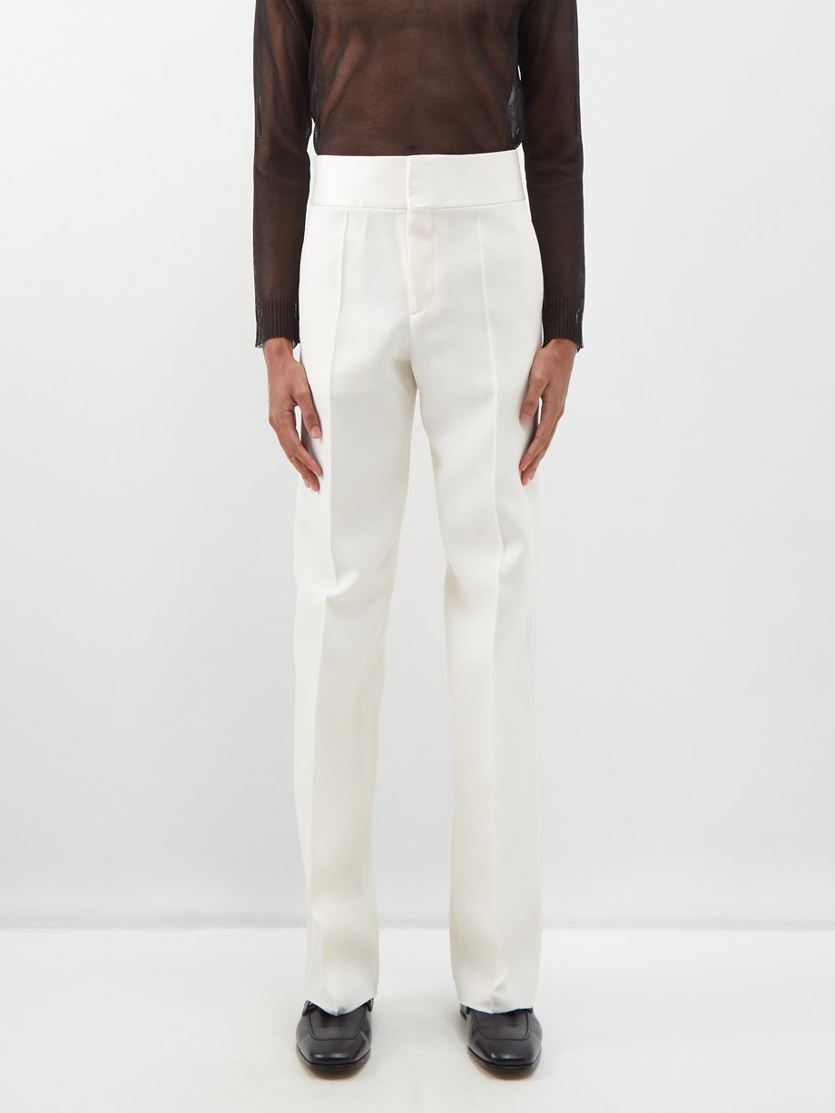 Valentino Garavani Crepe Couture high-rise wool-blend suit trousers