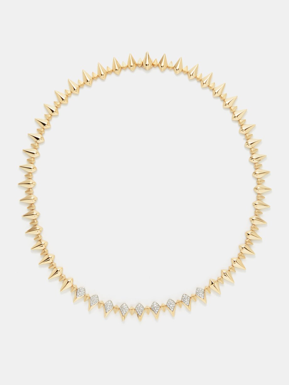 Rainbow K Requin diamond & 14kt gold necklace