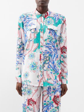 Melissa Odabash Melody floral-print viscose shirt