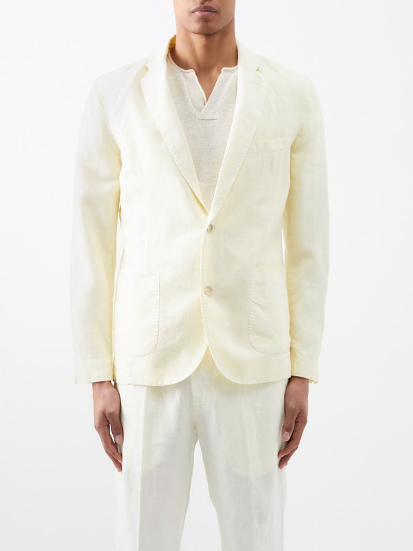 120% Lino Single-breasted linen suit jacket