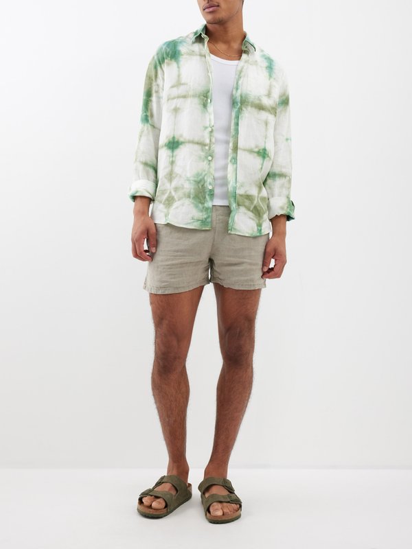 Vilebrequin Barry garment-dyed linen shorts