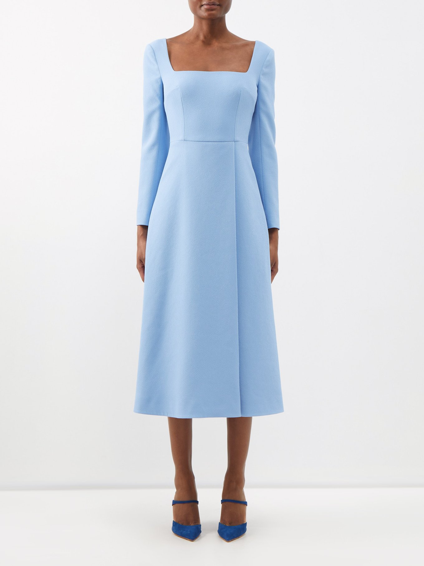 Emily - Square Neck Midi Dress - Blue – This is Unfolded