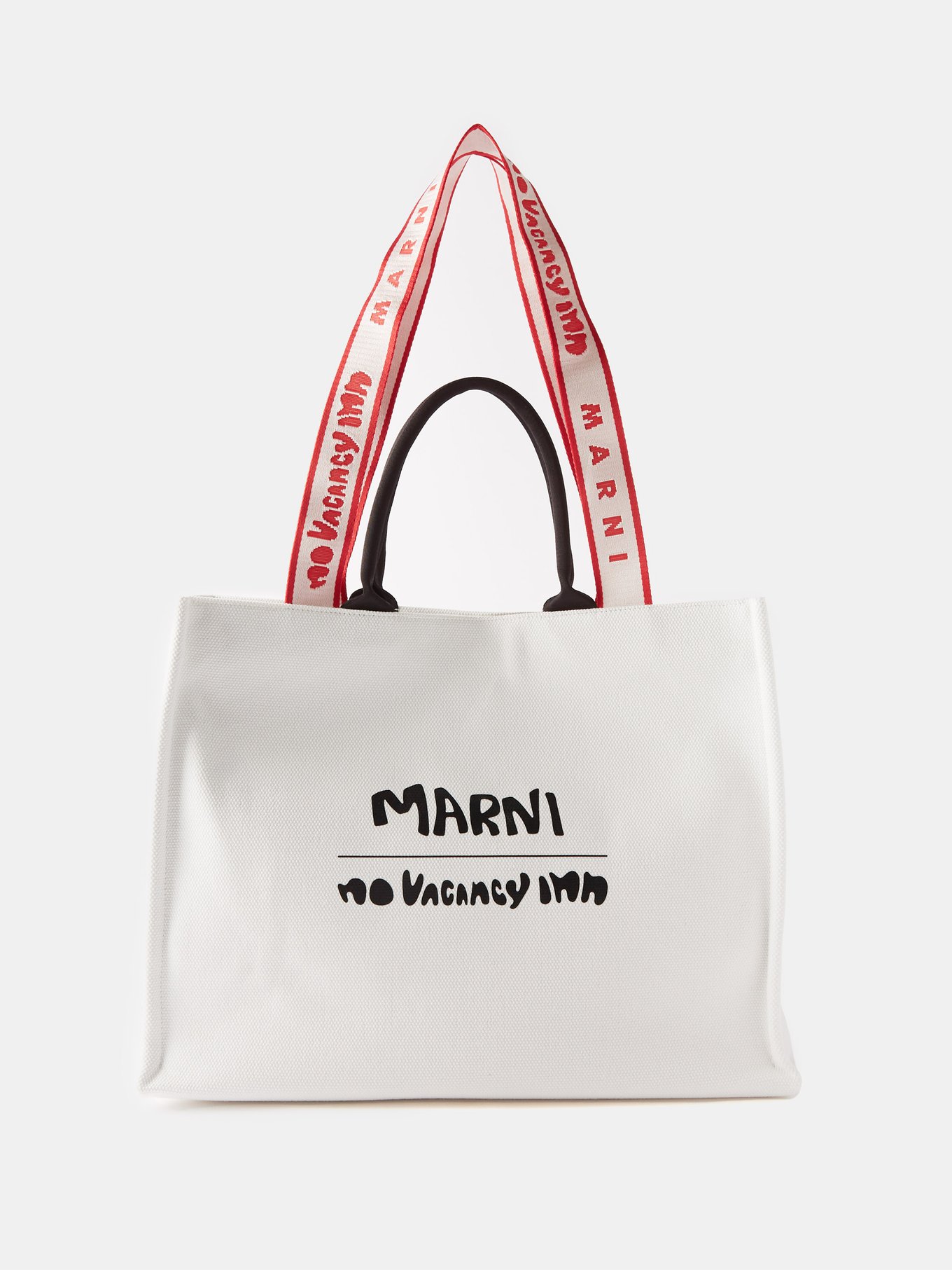 Marni Number Print Shopping Bag - White