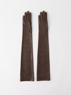 The Row Simon leather full-length gloves