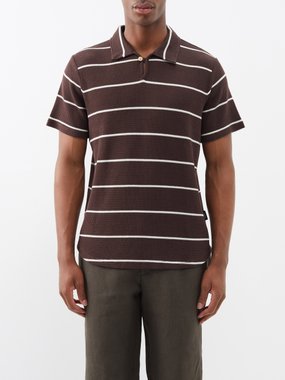 Oliver Spencer Hawthorn striped jersey polo shirt