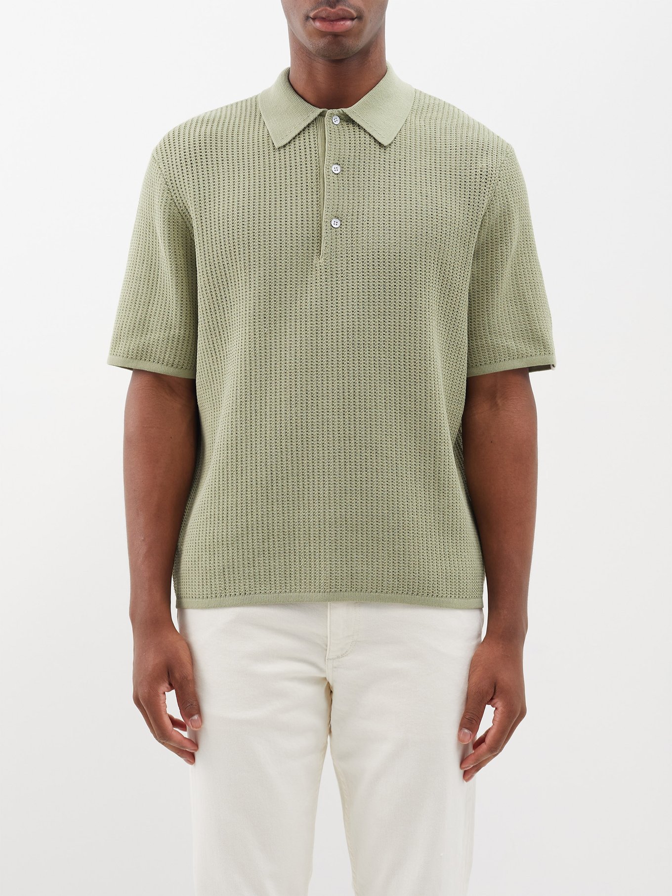 Nolan open-knit cotton-blend polo shirt | Rag & Bone
