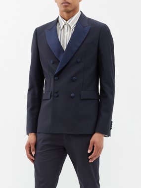 Paul Smith Double-breasted wool-blend suit jacket