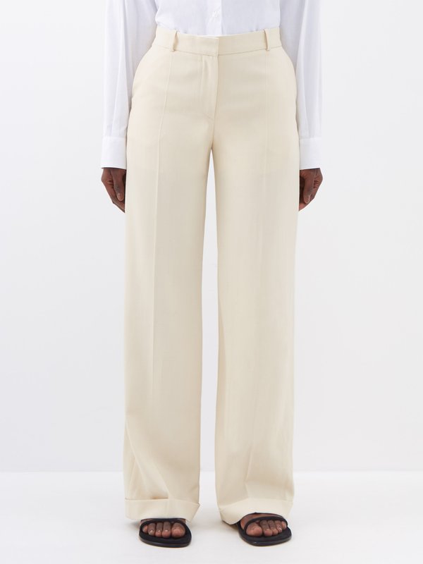 Toteme Tailored herringbone-twill suit trousers