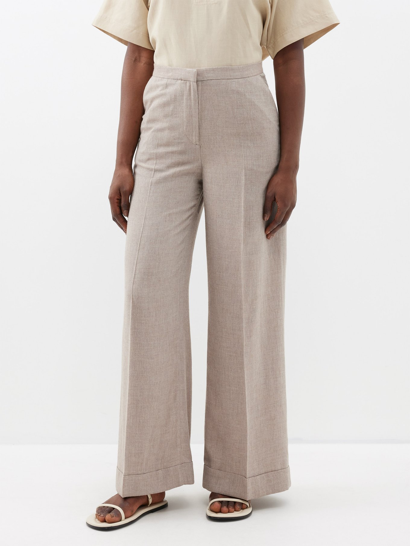 High Rise Linen Trousers  Oatmeal – Brooke & Luci