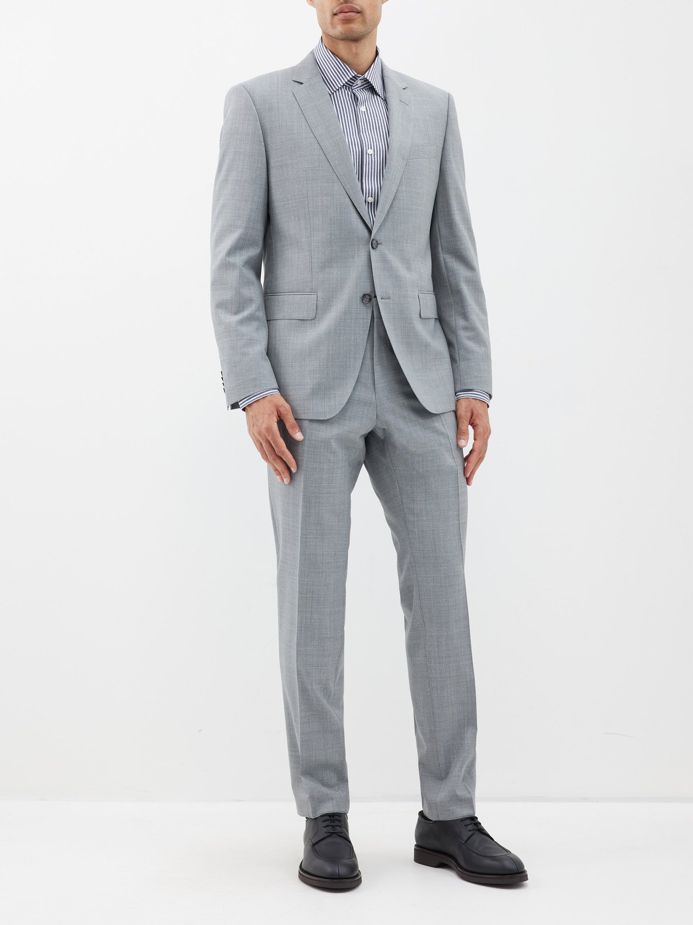 Boss Men's Slim-Fit Double-Breasted Suit in Virgin Wool - Dark Blue - Size 44