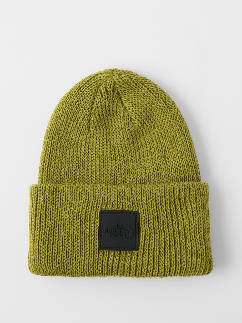The North Face Explore logo-plaque ribbed-knit beanie