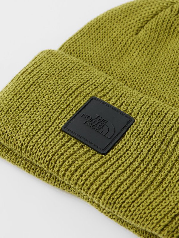 The North Face Explore logo-plaque ribbed-knit beanie