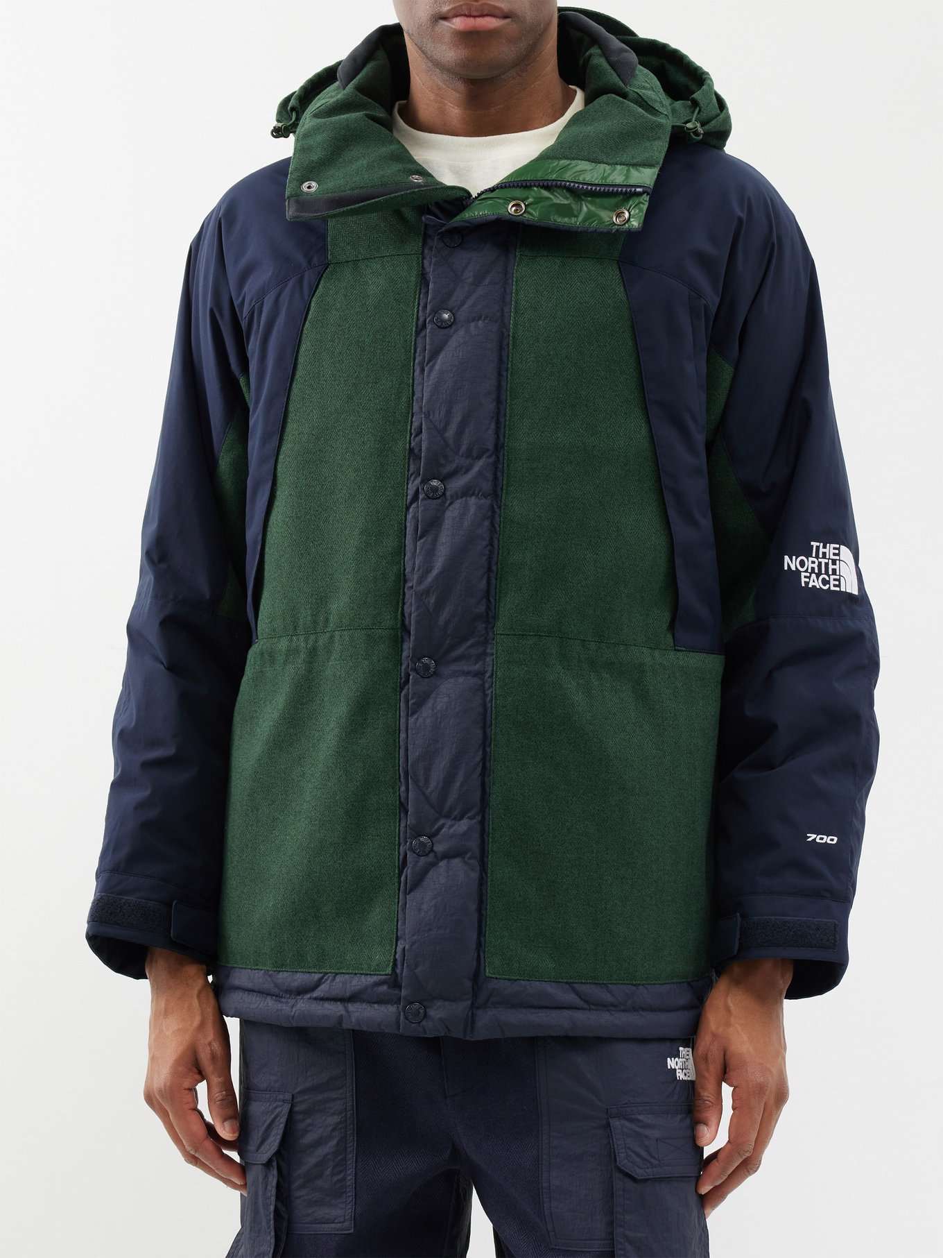 Fabric Mix hooded ripstop down coat | The North Face