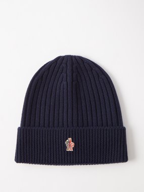 Moncler Grenoble Logo-patch ribbed-knit wool beanie